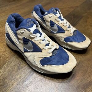 Vintage Nike Air Icarus Sneakers 90s Rare White/blue Men's 8.5
